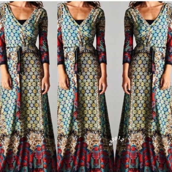 TUA ✴️BOHO MOROCCAN PRINT MULTI COLOR MAXI DRESS - Picture 10 of 10